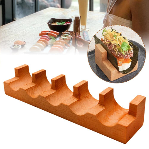Bandeja de madera para servir sushi con compartimentos 1