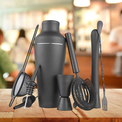 Cocktail Shaker Muddler Strainer Set Shaker Jigger Drink Martini Mixing 1