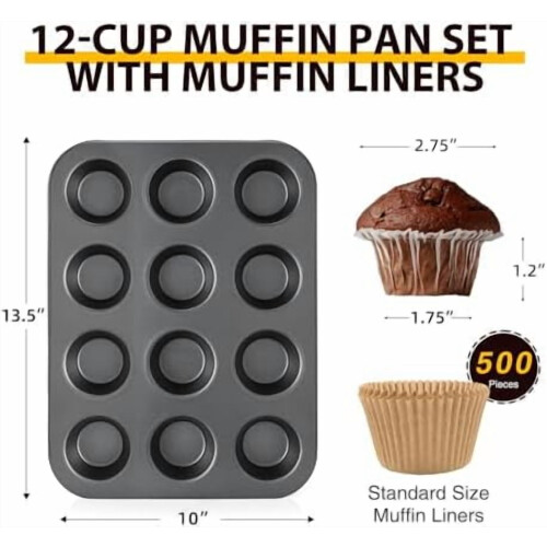 Ταψί για μάφιν με 500 θήκες για cupcakes, αντικολλητικό ταψί για cupcakes για ψήσιμο, ταψιά 2