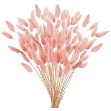 17" Natural Bunny Tails Dried Flowers, 120 Pcs Lagurus Ovatus & Pink Pampas Grass – Farmhouse, Wedding, Boho Decor