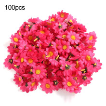 100Pcs Artificial Flower Head Sunflower Home Decor Faux Silk Flower Scrapbooking Craft Simulated Bouquet for Garden Blue F