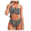 (S)Women One Shoulder High Waisted Bikini Tie High Cut Two Piece Swimsuits, Leopard 1