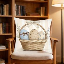 Housse de coussin de Pâques avec fermeture éclair invisible 45 x 45 cm