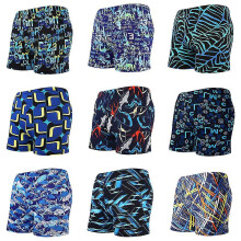 (2XL(70-85KG),15)Summer Men Swimming Trunks Male Printing Boxer Swim Shorts Beach Surf Elastic Swimsuit