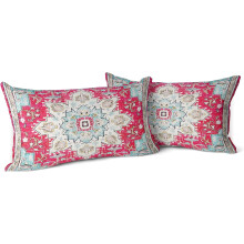 Fodere per cuscini boho in cotone rosso con motivo persiano, 12x20 pollici