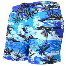 (2XL(70-85KG),14)Summer Men Swimming Trunks Male Printing Boxer Swim Shorts Beach Surf Elastic Swimsuit
