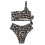 (S)Women One Shoulder High Waisted Bikini Tie High Cut Two Piece Swimsuits, Leopard 3