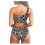 (S)Women One Shoulder High Waisted Bikini Tie High Cut Two Piece Swimsuits, Leopard 2
