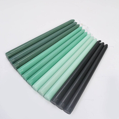 Grüne Spitzkerzen, 25 cm, 12er-Pack 2