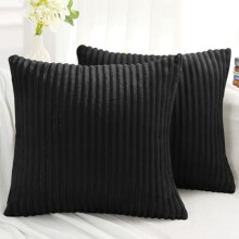 Capas de almofada decorativas em flanela marrom, 45x45cm (2 unidades)