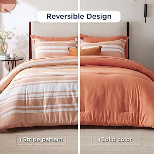 Ensemble de literie 7 pièces pour lit Queen – Microfibre teinte par cation 1