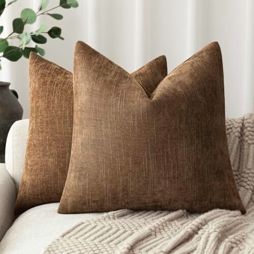 Fodere per cuscini in ciniglia, 24x24 pollici, set da 2
