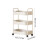 3-Layer Rolling Kitchen Storage Cart with Armrests, Space-Saving Organizer for Kitchen/Bathroom, 27x14x7in, White 2