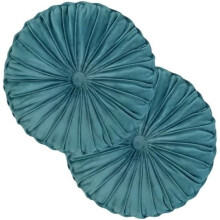 Rundes Samt-Dekokissen mit Faltenmuster, 38 cm (15 Zoll)