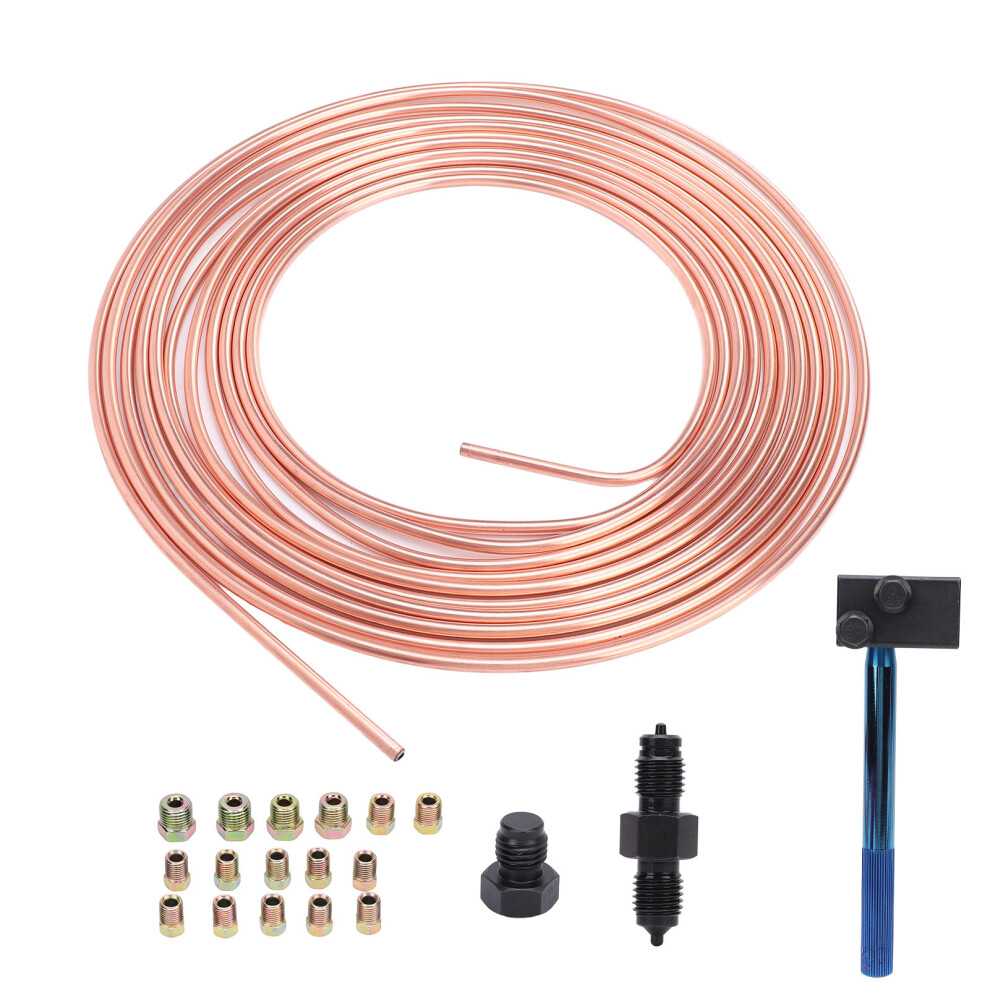 3/16In X 25Ft Brake Line Kit With Flaring Tool Alloy Tube Coil 8231384108767