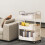 3-Layer Rolling Kitchen Storage Cart with Armrests, Space-Saving Organizer for Kitchen/Bathroom, 27x14x7in, White 5