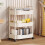 3-Layer Rolling Kitchen Storage Cart with Armrests, Space-Saving Organizer for Kitchen/Bathroom, 27x14x7in, White 7