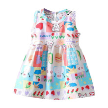 Vestidos para niñas pequeñas, ropa de verano para bebés, vestido de verano sin mangas para bebés con estampado gráfico y mangas acampanadas,