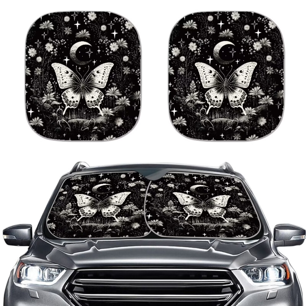 Foldable Butterfly Windshield Sun Shade For Car & Truck, 28.5"X25.5", Uv Protection, Keeps Interior Cool 9357860788977