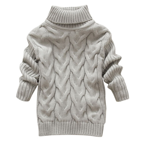 Kinder Jungen Mädchen Rollkragenpullover Grobstrickpullover Zopfmuster Pullover Oberteile Herbst Winter Warm Uni Farbe Langarm Stehkragen
