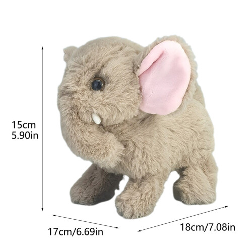 Elefante de brinquedo que anda, com cabeça e cauda que se mexem. 2
