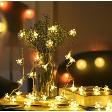Cherry Blossom Flower String Lights, Fairy Lights Cherry Blossom Lights Battery Operated Decorative Lights for Bedroom Decoration