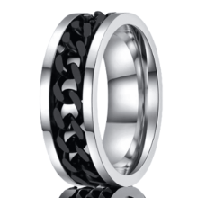 DESIGNICE Herrenringe aus schwarz plattiertem Edelstahl, inspiriert von Wolfram, kompatibel mit grenzüberschreitender Mode