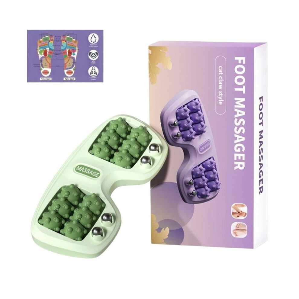 Portable Dual Foot Massager Roller - Acupressure Reflexology Tool for Plantar Fasciitis Relief, Home & Office Foot Spa Massage Roller