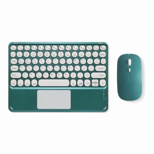 Bluetooth keyboard with touchpad dark green portable
