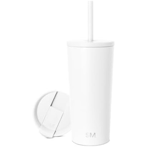 Isolierter Edelstahlbecher (20 oz) mit Deckel und Strohhalm