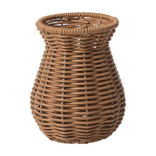 Boho-Rattanvase, 14,5 cm – Handgewebtes rundes Tischaccessoire