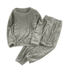 Ensemble pyjama polaire femme, tailles S à 2XL, grande taille, chaud, en flanelle, taille élastique unie, haut à manches longues et pantalon, kaki