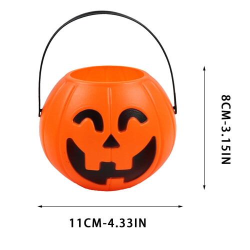 Πλαστικός κουβάς κολοκύθας για το Halloween – Φανάρι Jack-o'-Lantern με ρεαλιστικό τρόπο, 1
