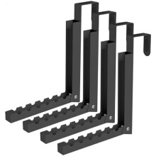Étendoir à linge pliable à suspendre à la porte, porte-manteau compact d'intérieur – Lot de 4 (noir), compatible avec les portes standard