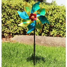 Moulinet à vent multicolore pour jardin – Plastique durable,