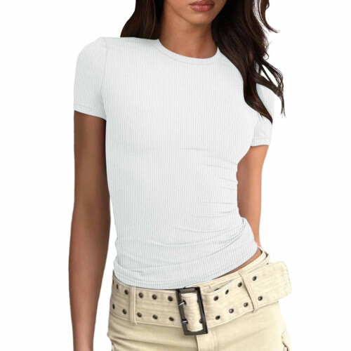 Γυναικεία T-shirts YOUSNH Μοντέρνα T-shirts για γυναίκες Εφαρμοστά T-shirt με κοντό μανίκι Basic