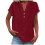 VERUGU Γυναικεία Μπλούζα με Κοντομάνικα, V-Neck, Βαμβακερά, Λινά Πουκάμισα, 1