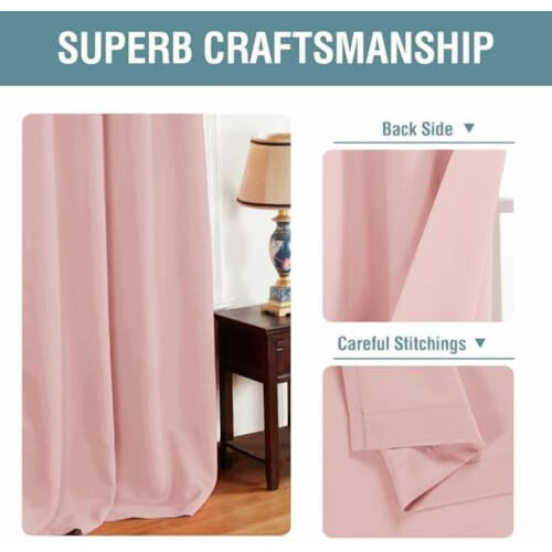 Πάνελ κουρτίνας συσκότισης Baby Pink 100" Π x 84" Μ με δακτύλιο 2