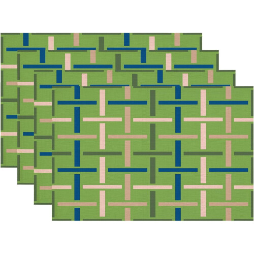 Set van 4 linnen placemats – 30 x 45 cm, dubbellaags