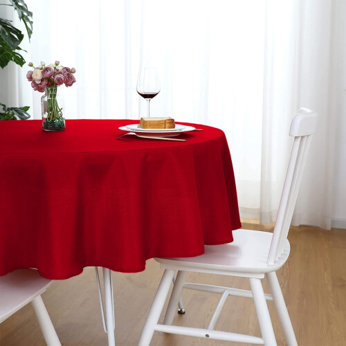80 Inch Round Tablecloth Polyester Spandex 1 Piece 2