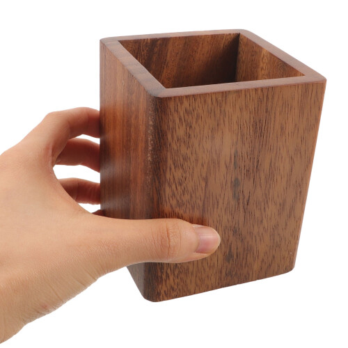 Porte-stylo/pot en bois de noyer marron (1 pièce) 2