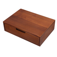 Kleine houten lade-organizer voor op het bureau, bruin, individueel model.