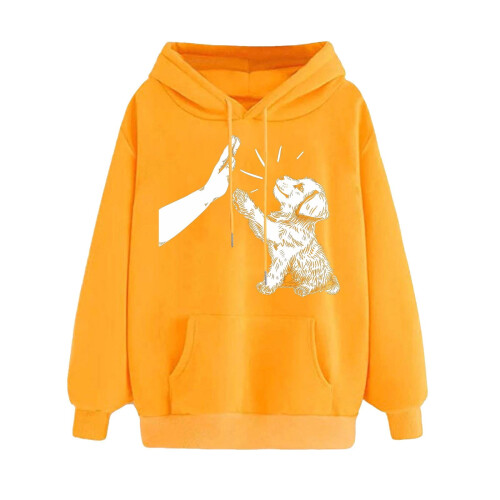 Gule damehættetrøjer med lange ærmer og snøretræk, efterår/vinterpullover, valentinsdagsgave til hende