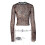 Dammode Långärmade Toppar Leopardtryck Spets Sommarkvinna Mesh Garn Cardigan 7