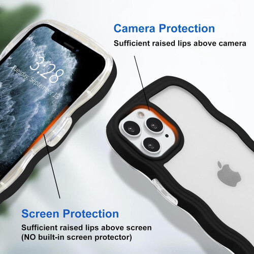 iPhone15 Θήκη Wave Edge με διάφανη ροζ αντικραδασμική προστασία TPU 2