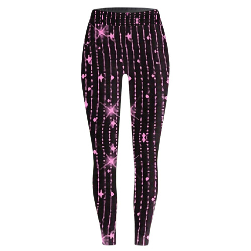 Γυναικείο κολάν με στάμπα Sequin, μοντέρνο, casual, αδυνατιστικό παντελόνι, ροζ 2