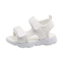 Kindersandalen voor meisjes en jongens, wit, 4-5 jaar, dubbele verstelbare band, open teen, zachte zool, binnen/buiten, strand en casual, geschikt