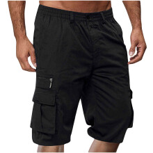 Pantaloncini cargo da uomo leggeri e ad asciugatura rapida con tasche – lunghezza al ginocchio, con cerniera, ideali per escursionismo, pesca,