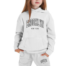 Ediodpoh Kids Hoodie & Broek Set, Trainingspak met lange mouwen, effen kleur, voor jongens en meisjes, Warme trui met bijpassende broek, Wit, 10-11