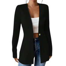 Damen-Business-Casual-Blazer, langärmelig, offener Vorderteil